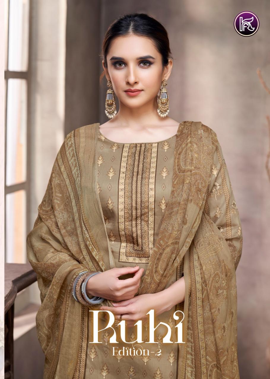 RUHI VOL 2 BY KALA FASHION BEAUTIFUL PAKISTANI JAM COTTON PATTERN SUIT