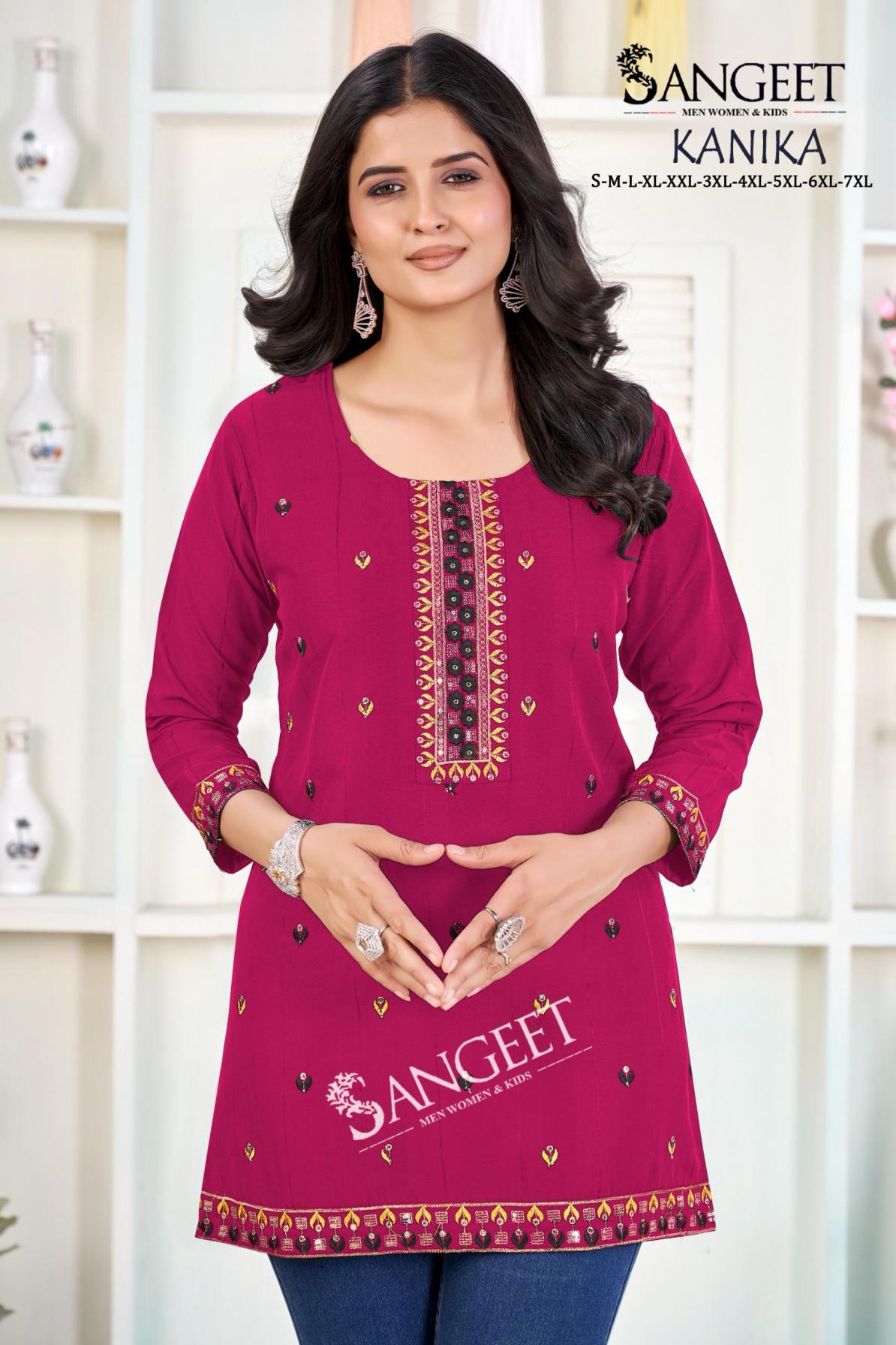 KANIKA HIT DESIGN READYMADE BIG SIZE RAYON LONG KURTIS 