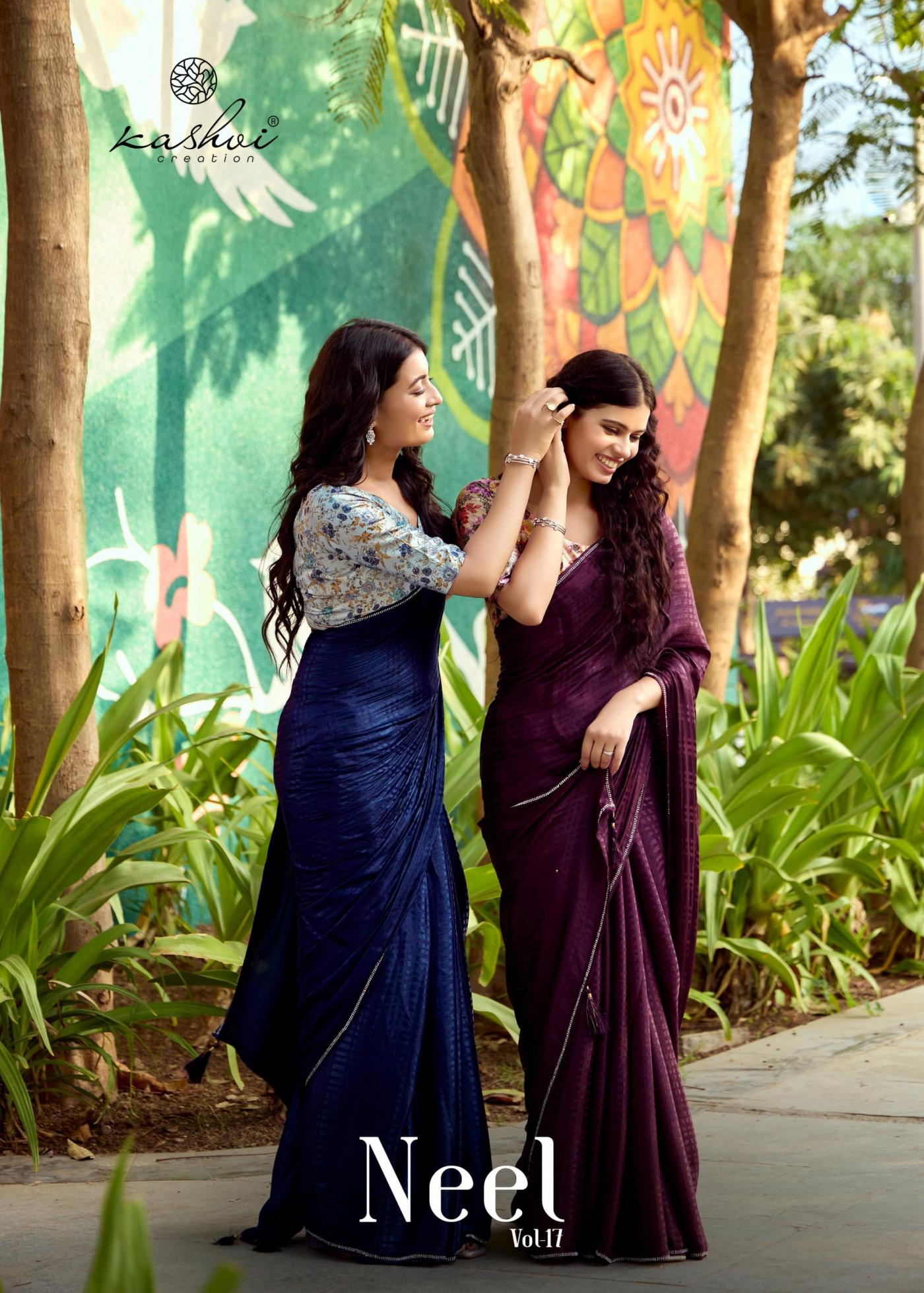 NEEL VOL 17 BY KASHVI CREATION MONO SATIN ELEGANCE SAREES ONLINE 