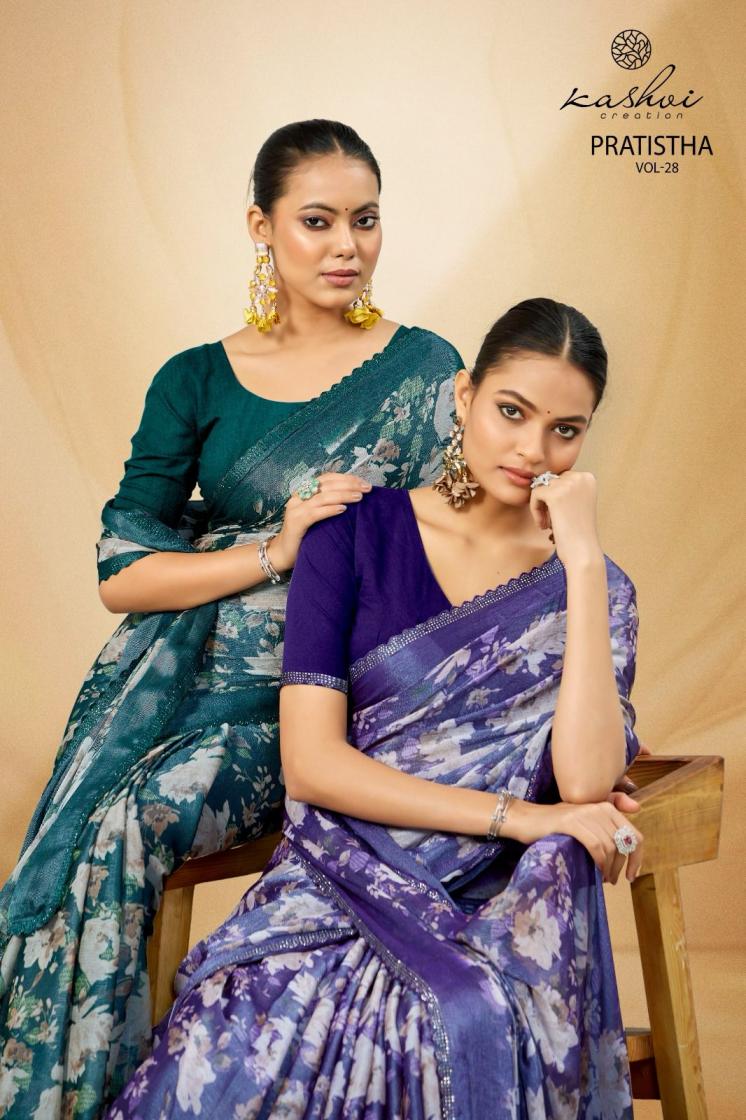 PRATISTHA VOL 28 BY KASHVI CREATION BRASSO SHOP TRENDY SAREE 