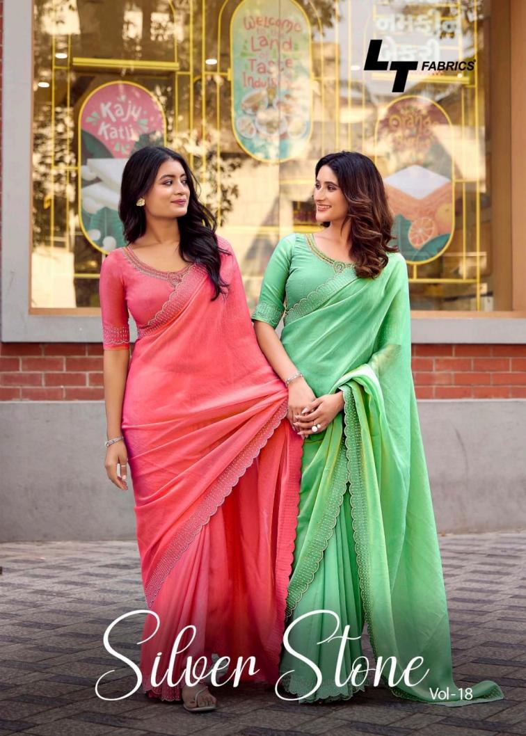 silver stone vol 18 by kashvi creation nylon xcatonic satin trendy saree online 