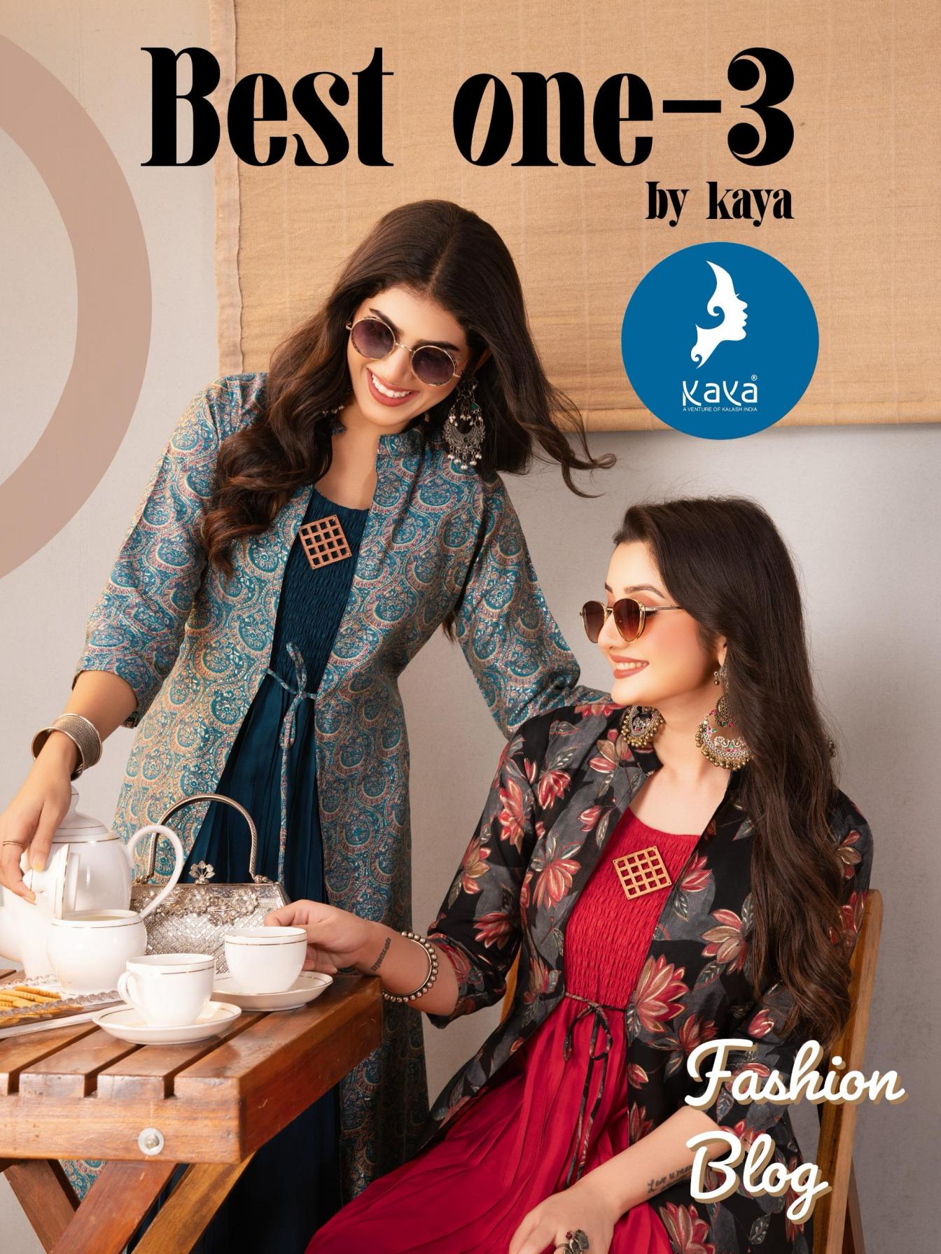 BEST ONE VOL 3 BY KAYA READYMADE CHANDERI MODAL PRINT KURTI WITH JACKET 