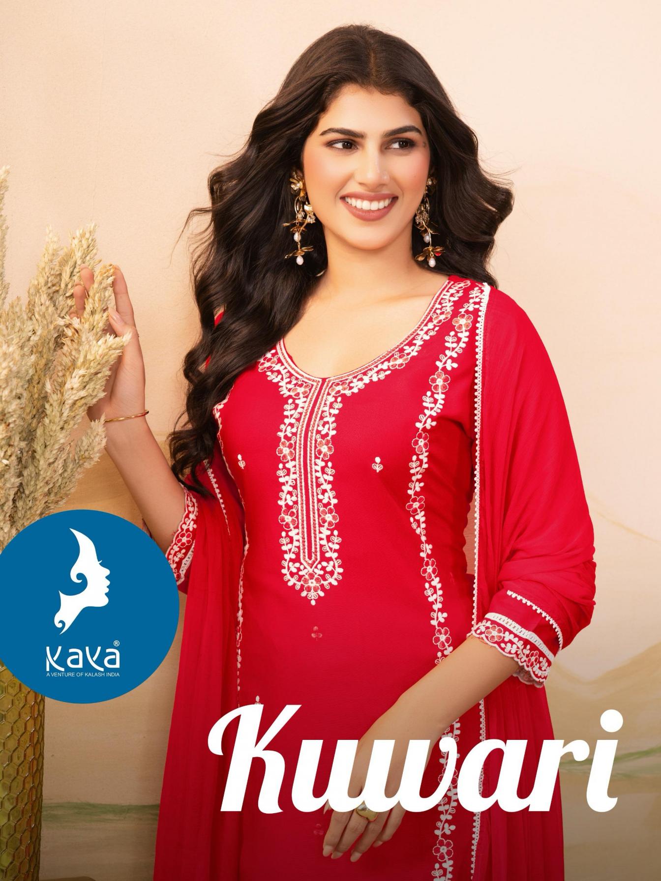 kuwari by kaya rayon fashionable design full stitch 3pcs dress