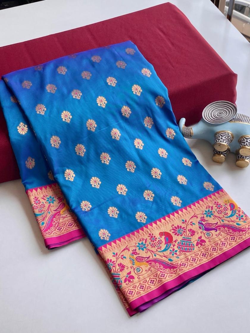 kc 4010 fashionable design weaving paithani silk best saree online 