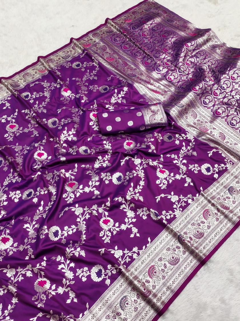 kc 7002 banarasi silk zari weaving classic look sarees 