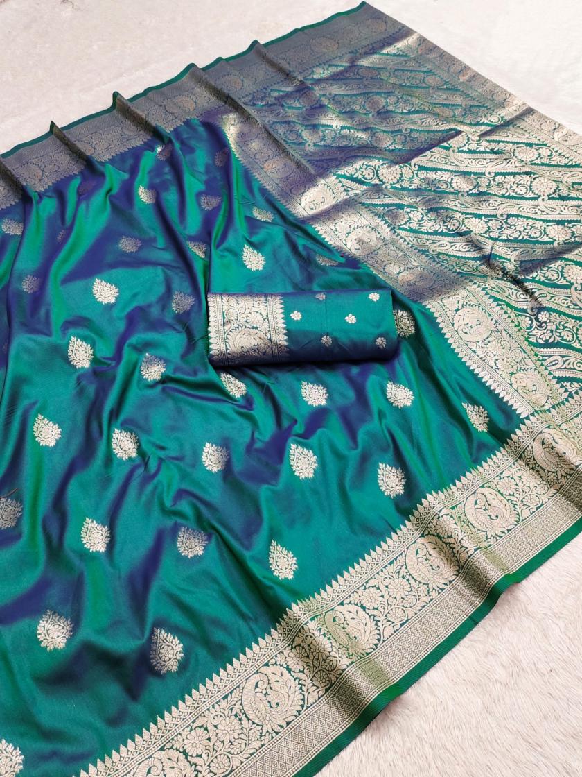 kc 7005 unique colours banarasi katan silk stylish sarees 