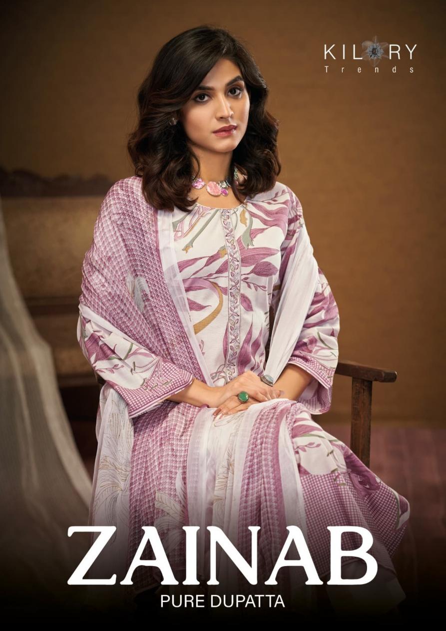 zainab by kilory trends cotton linen classic dress materials