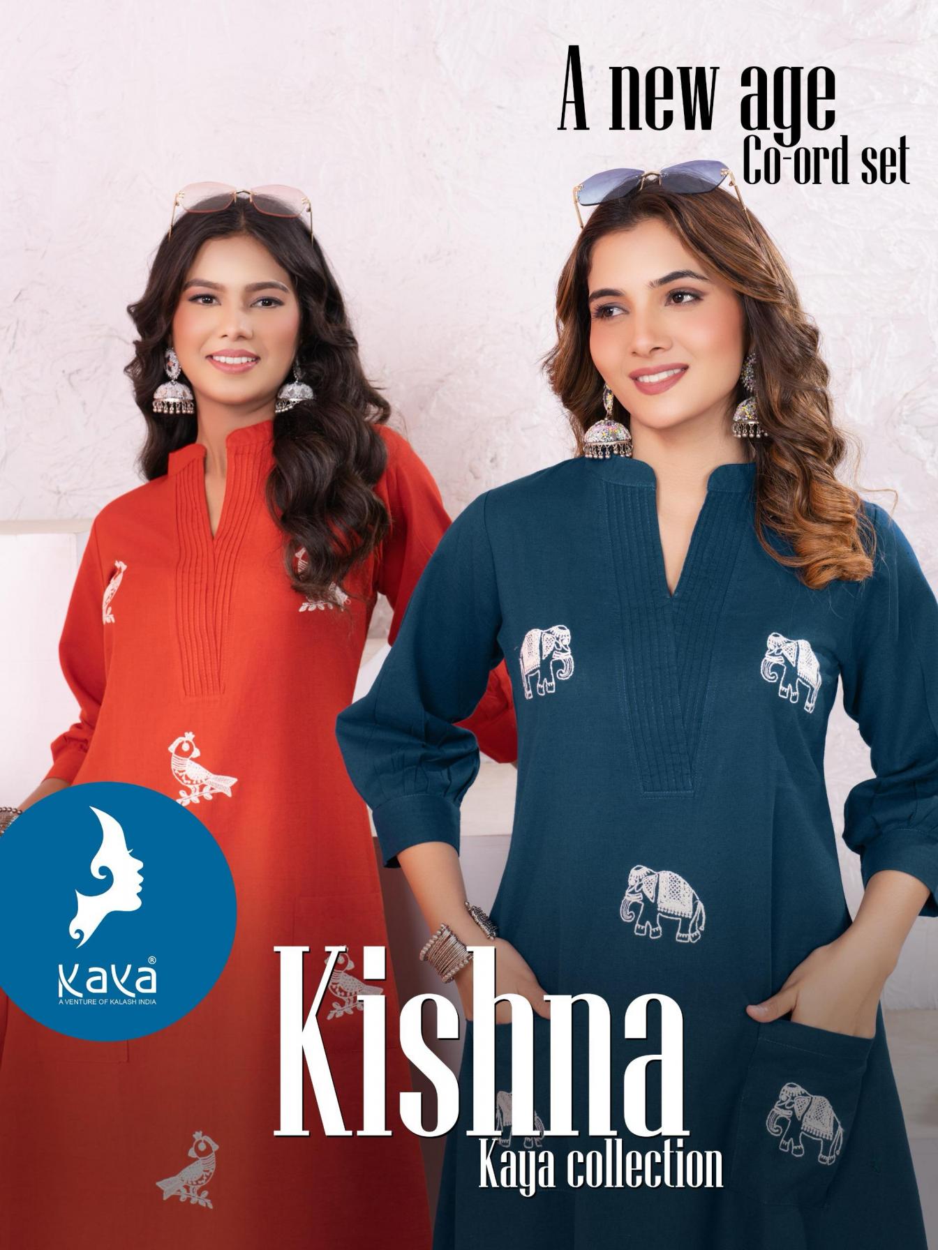 kaya launch kishna cotton flex fashionable full stitch co-ord sets 
