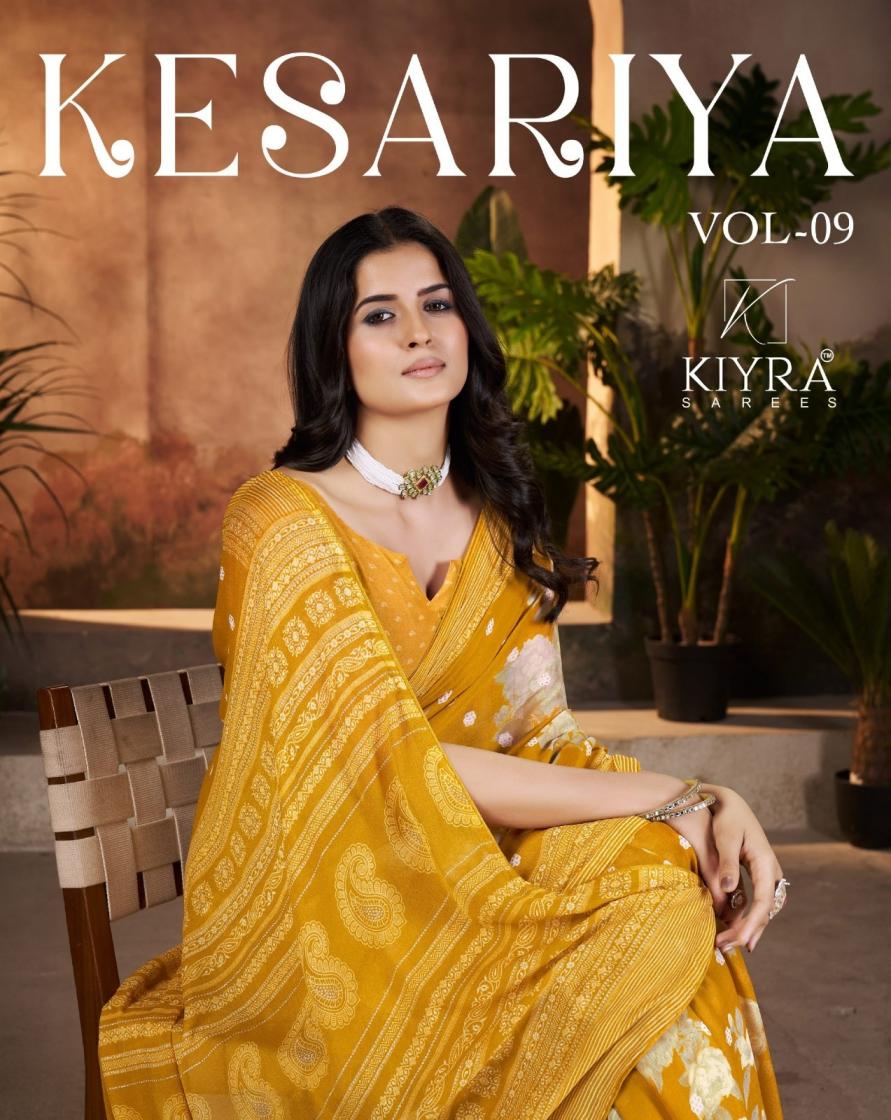 kesariya vol 9 by kiyra stylish moss silk saree for women