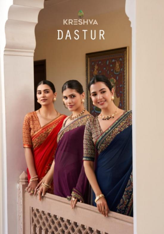 dastur by kreshva georgette shop trendy sarees online at affordable prices
