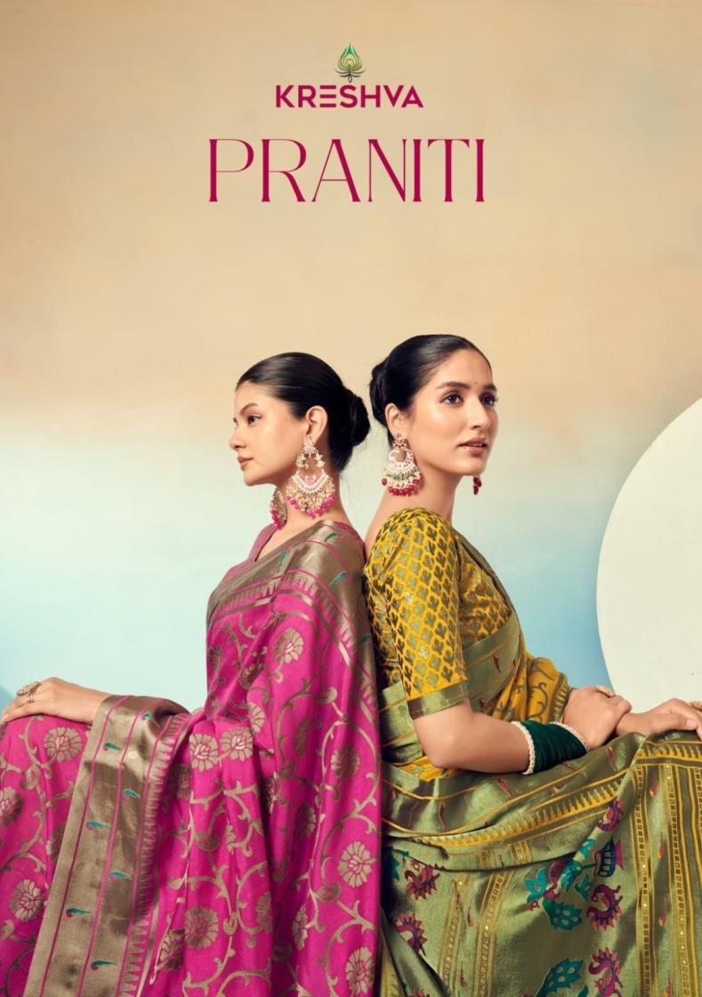praniti by kreshva 1021-1024 georgette luxurious sarees for women