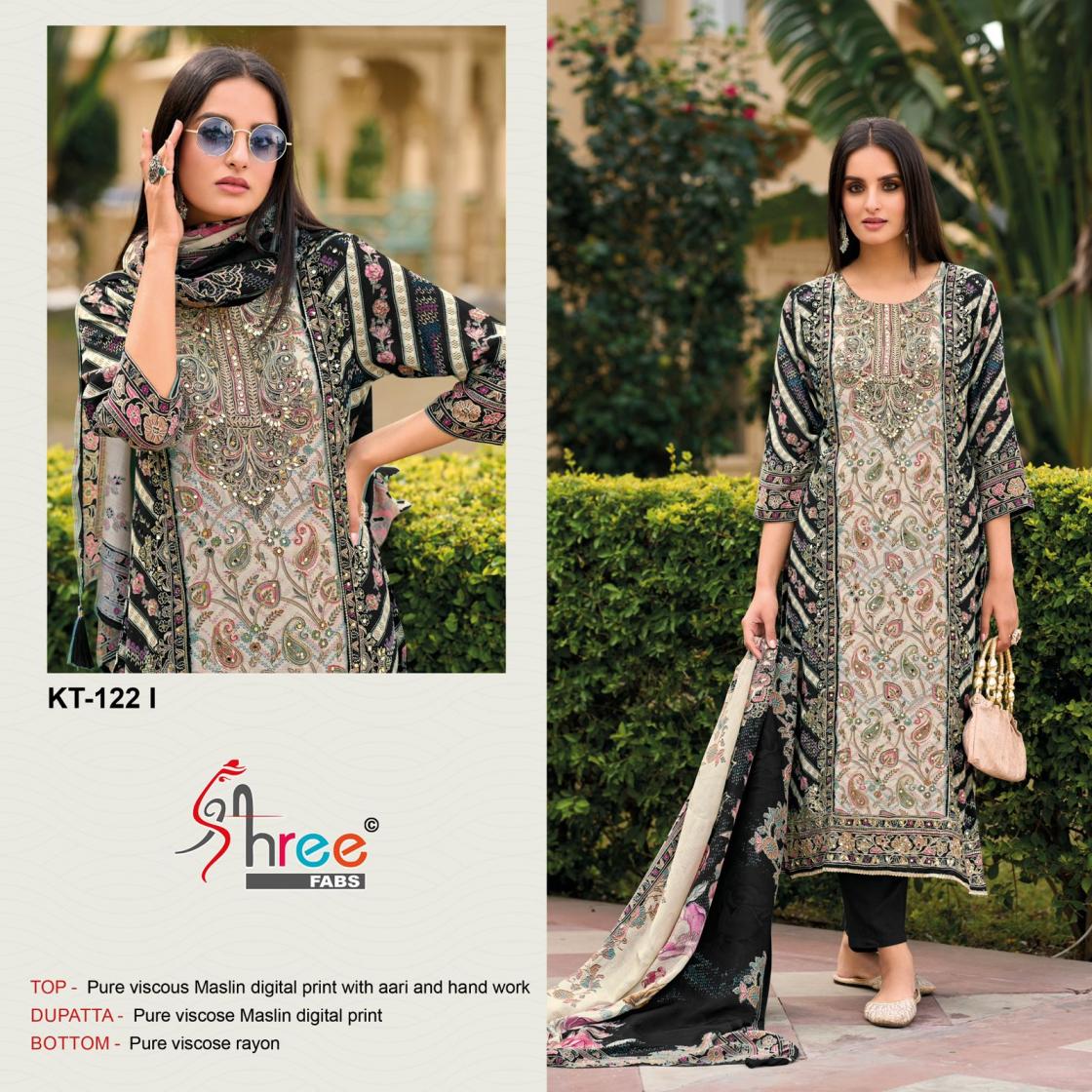 shree fabs kt 122 viscose muslin model pakistani unstitch dress