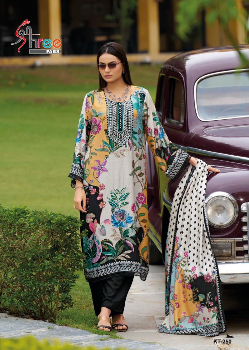 SHREE FABS KT 250 HIT DESIGN VISCOSE MUSLIN PAKISTANI UNSTITCH SUITS 
