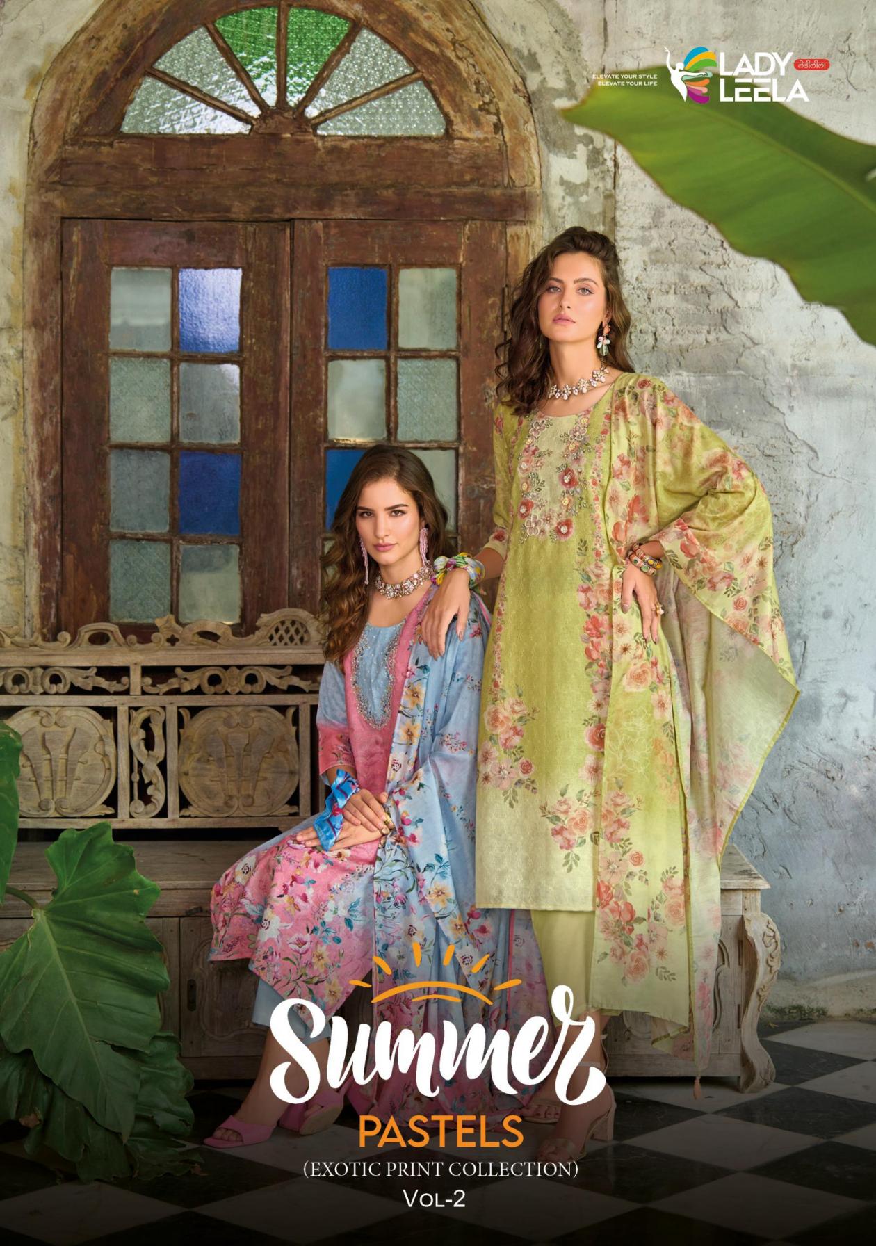 summer pastels vol 2 by lady leela linen exclusive full stitch 3pcs dress