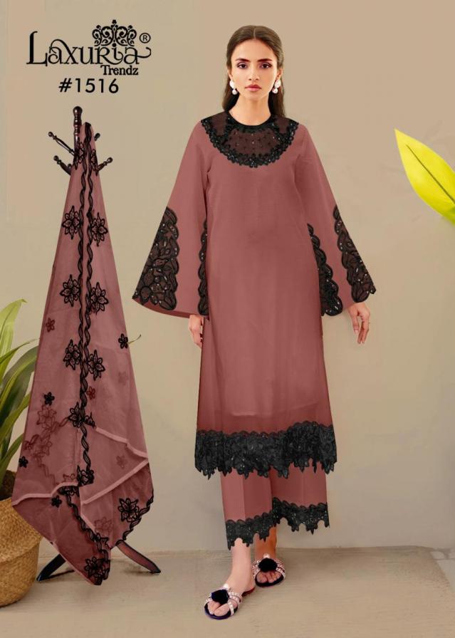 1516 by laxuria trendz readymade star georgette pakistani ladies suits 
