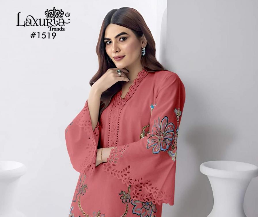 1519 BY LAXURIA TRENDZ  SUPER SYNTHETIC KURTI WITH BOTTOM AND DUPATTA 