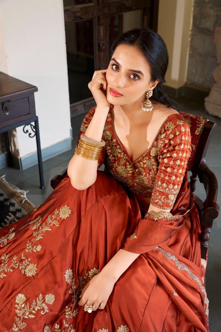 lnb1427 rangoli silk stitch lehenga unstitch blouse with dupatta for festivals 