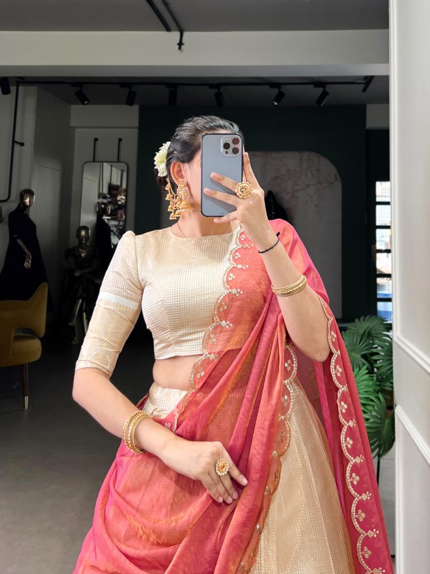 lnb2011 shreevani shop trendy jacquard chex stitch lehenga unstitch choli 