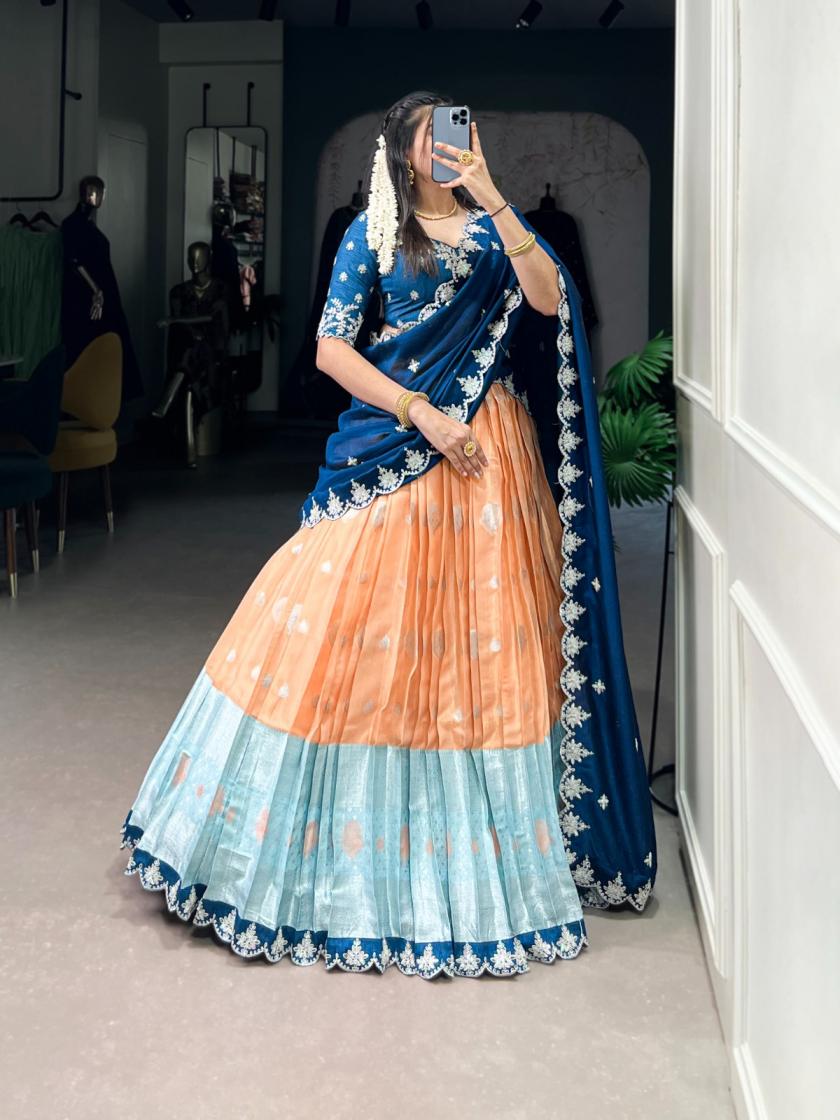 LNB2024 ZARI KOTA HIT DESIGN ZARI WEAVING STITCH LEHENGA UNSTITCH BLOUSE 