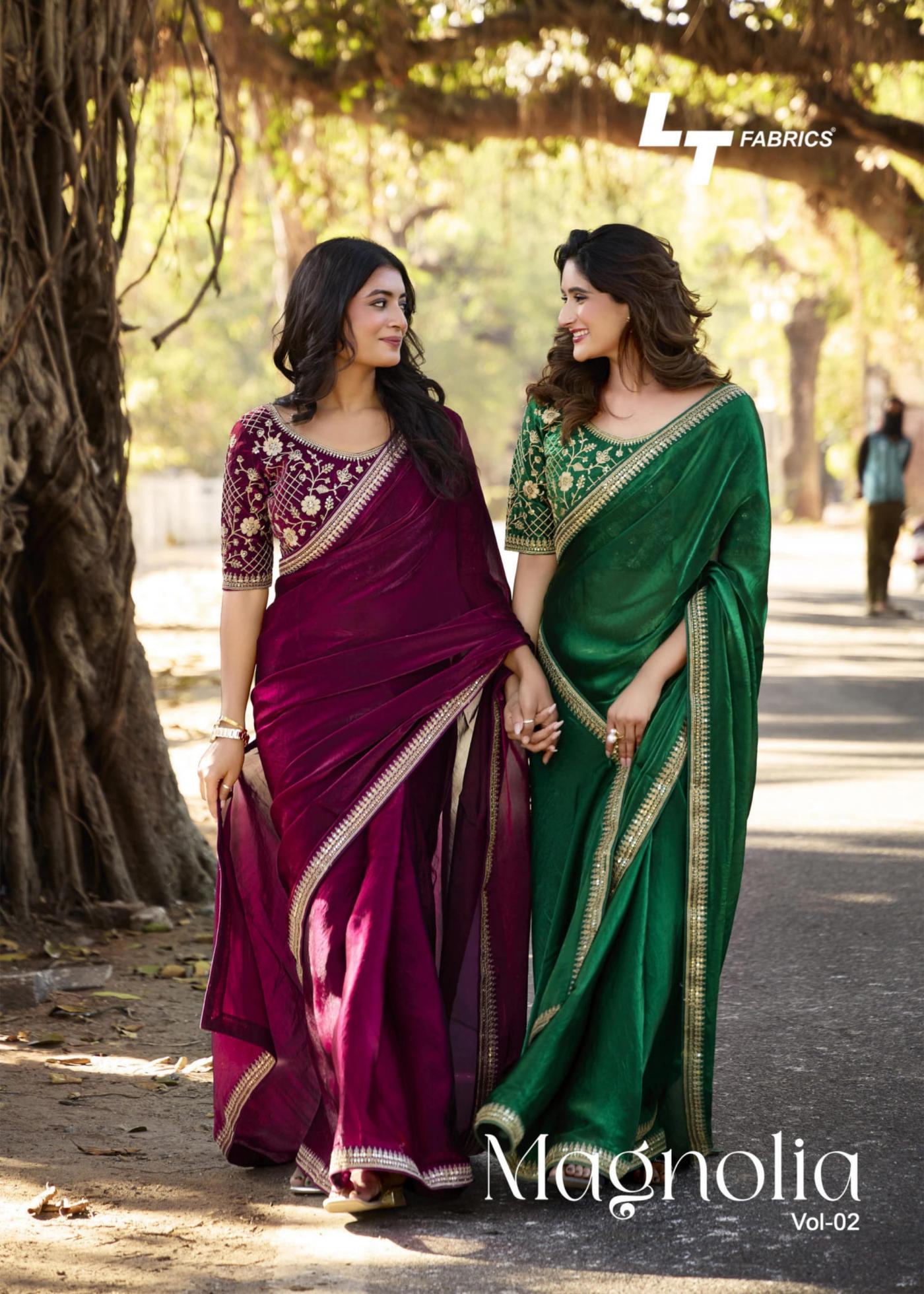 MAGNOLIA VOL 2 BY LT FASHION MALAI SILK ETHNIC STYLE SAREE EXPORTS 