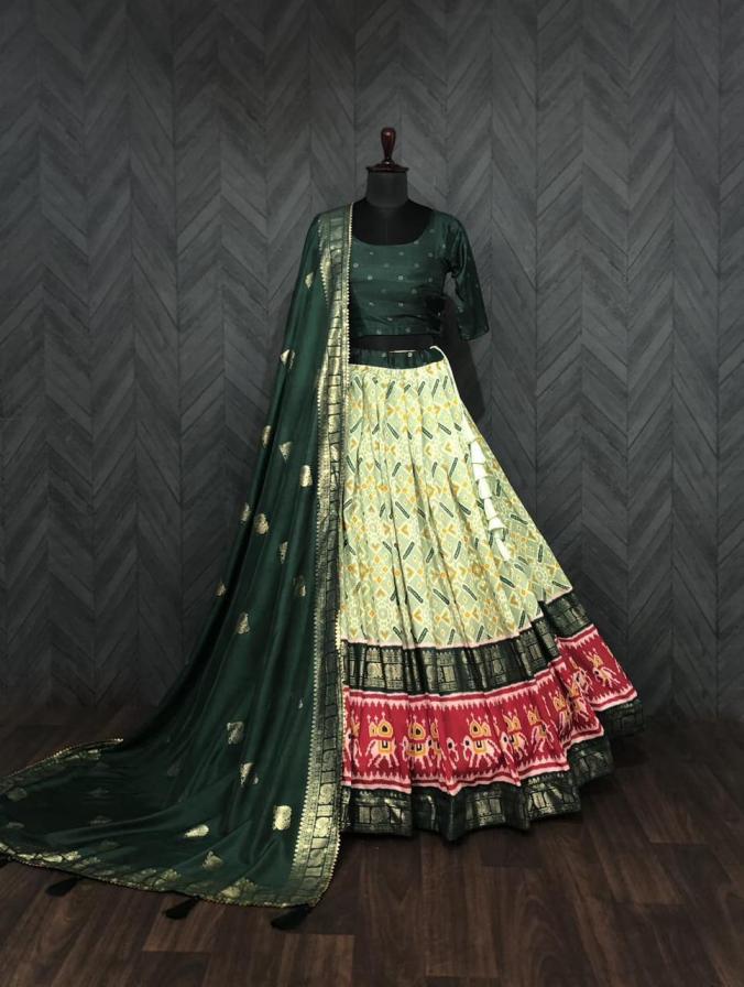 LW 7059 SILK HIT DESIGN STITCH LEHENGA UNSTITCH BLOUSE 