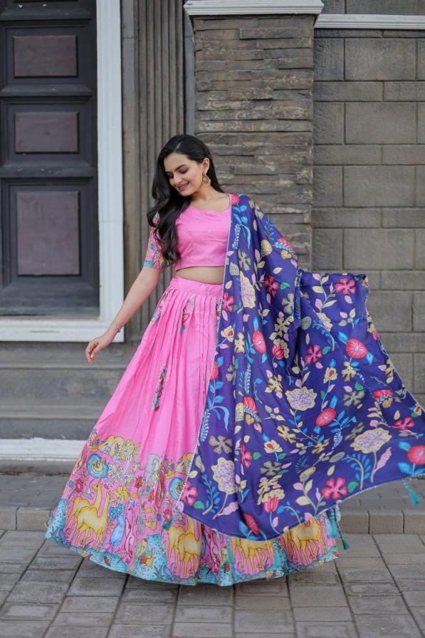 LW 7068 DOLA SILK HALF SAREE ELEGANT STYLE STITCH LEHENGA UNSTITCH CHOLI 