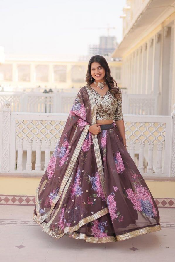 LW 7104 RUSSIAN SILK STITCH LEHENGA UNSTITCH BLOUSE WITH DUPATTA ONLINE 