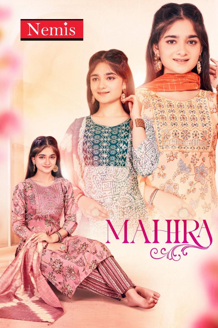 NEMIS MAHIRA VOL 1 CAPSULE PRINT PRETTY LOOK FULL STITCH COMBO DRESS