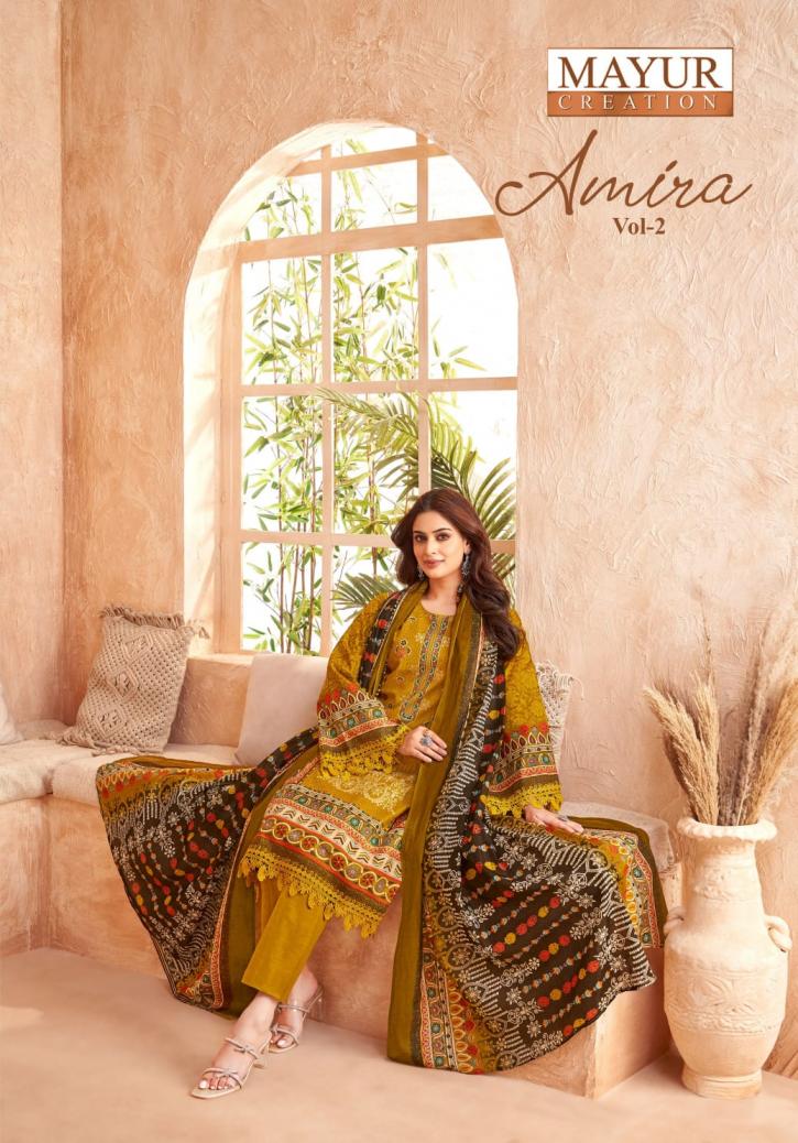 AMIRA VOL 2 BY MAYRA COTTON PAKISTANI DRESS MATERIAL FOR WOMEN
