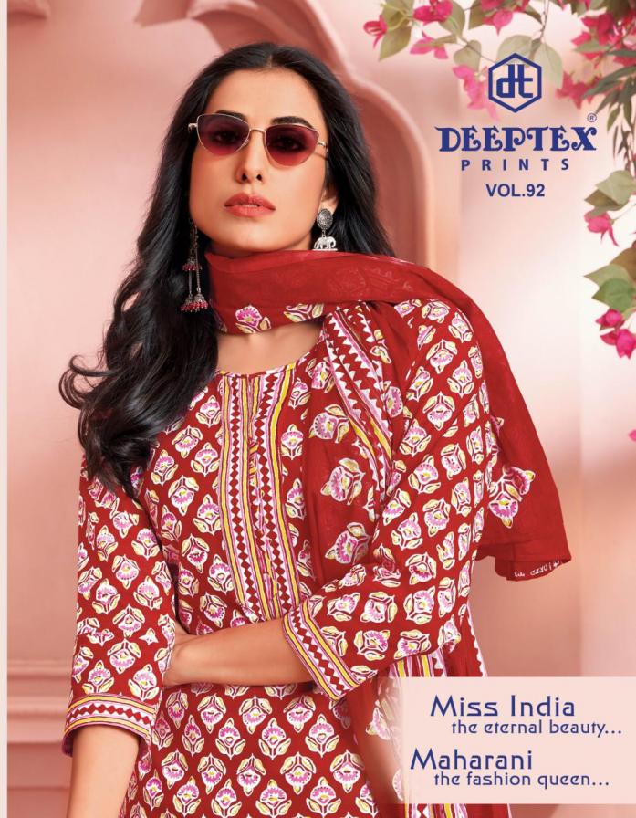 MISS INDIA VOL 92 BY DEEPTEX PRINT 9201-9216 PRETTY UNSTITCHED COTTON DRESS