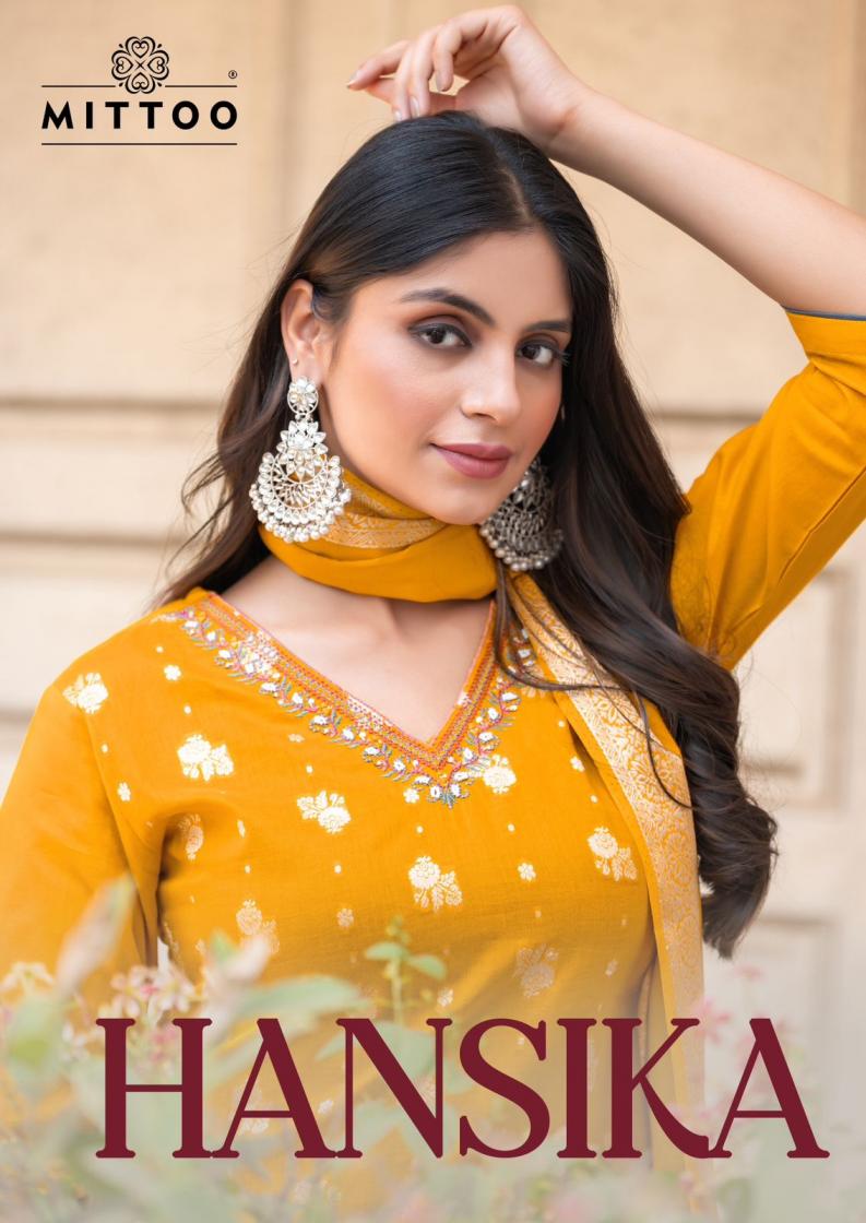 HANSIKA BY MITTOO COTTON JACQUARD FULL STITCH NEW DESIGN SUIT 2025