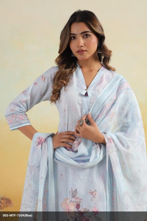 MODERN 7309 COTTON FANCY OFFICE WEAR 3 PIECE COMBO SET 