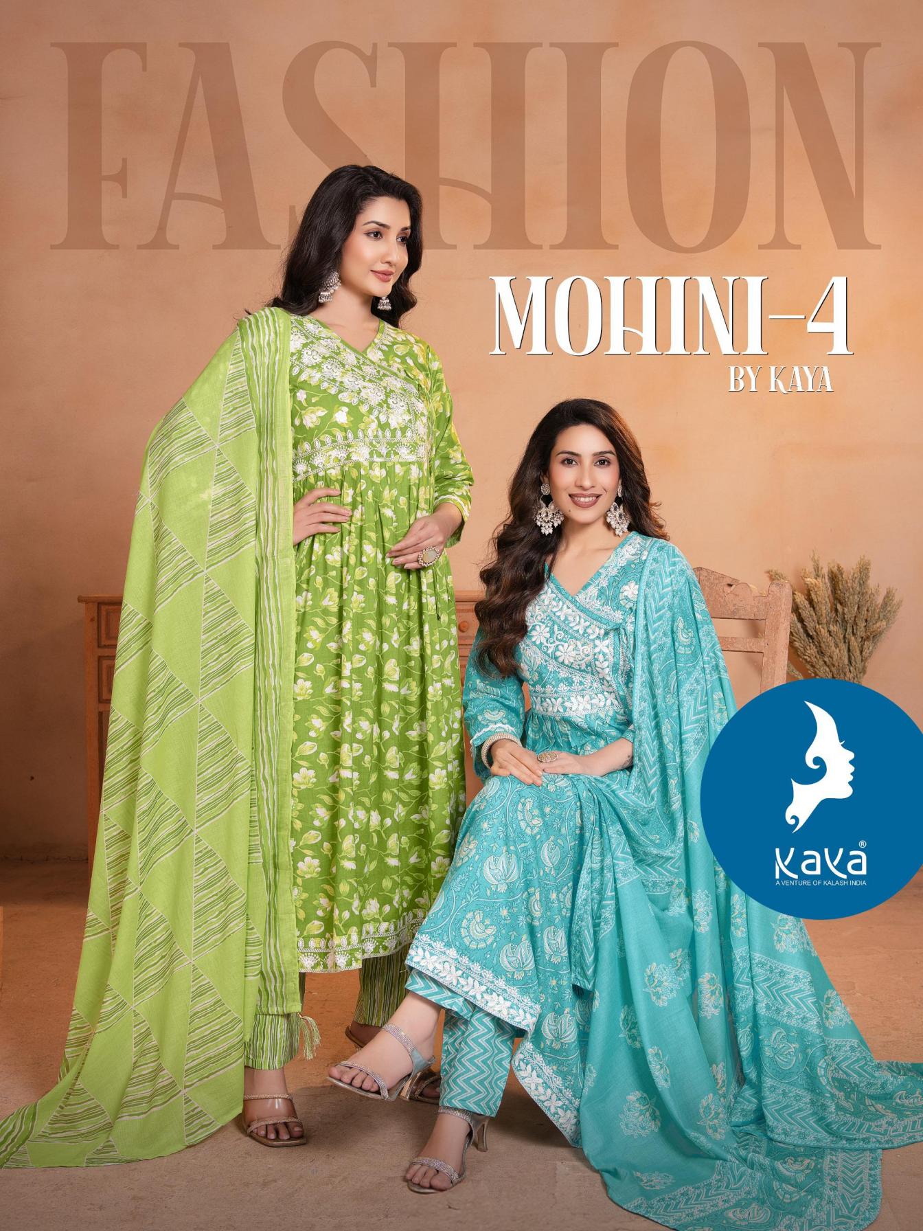 KAYA KURTI PRESENTS  MOHINI VOL 4 ANARKALI DRESS 3PCS 