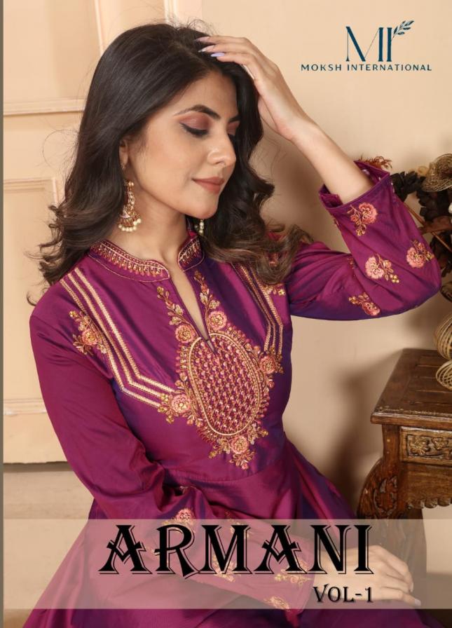 armani vol 1 by vardan silk designer long gown with dupatta 