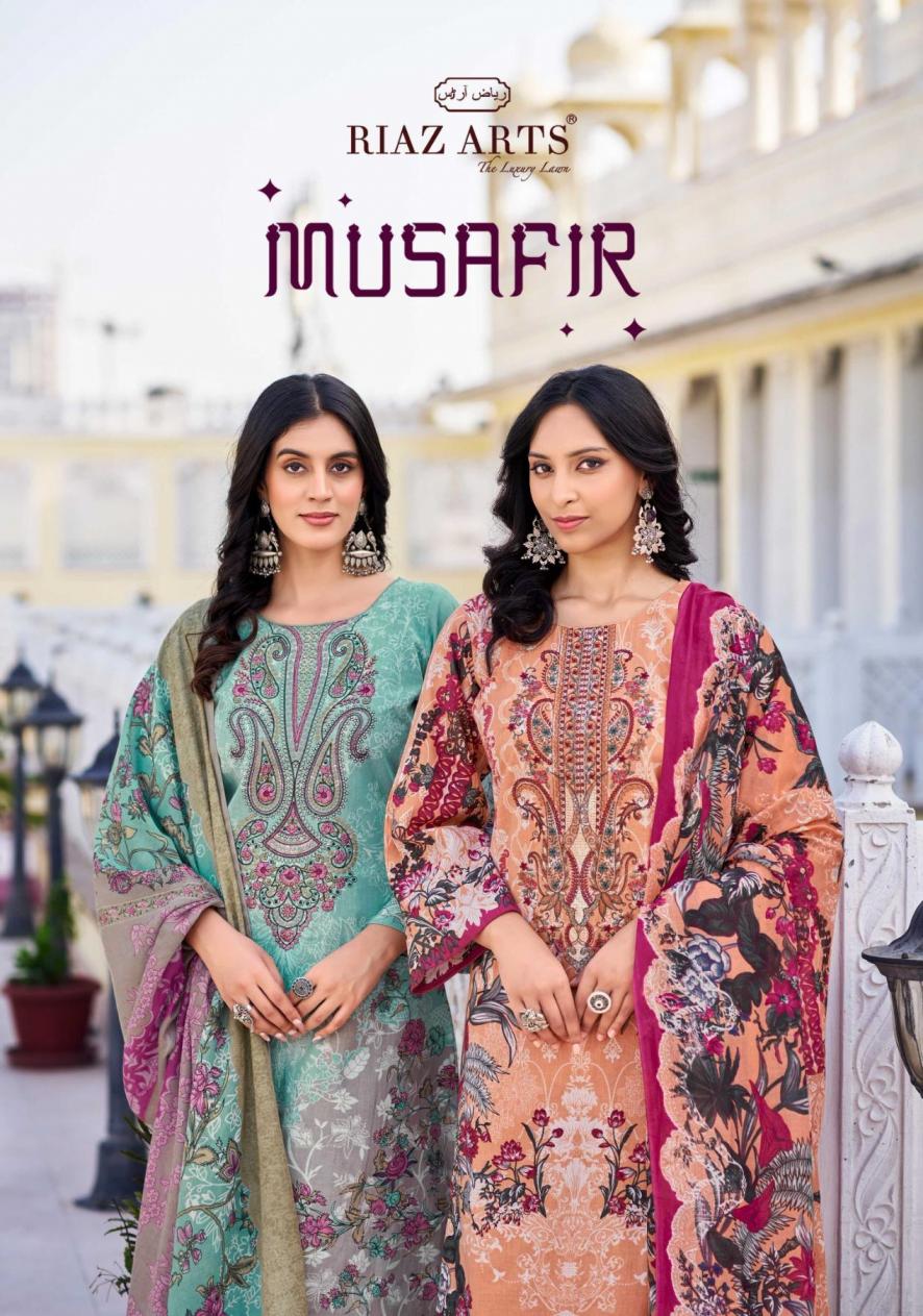 RIAZ ARTS MUSAFIR  VOL 26 PURE KARACHI LAWN DIGITAL PRINT MATERIAL