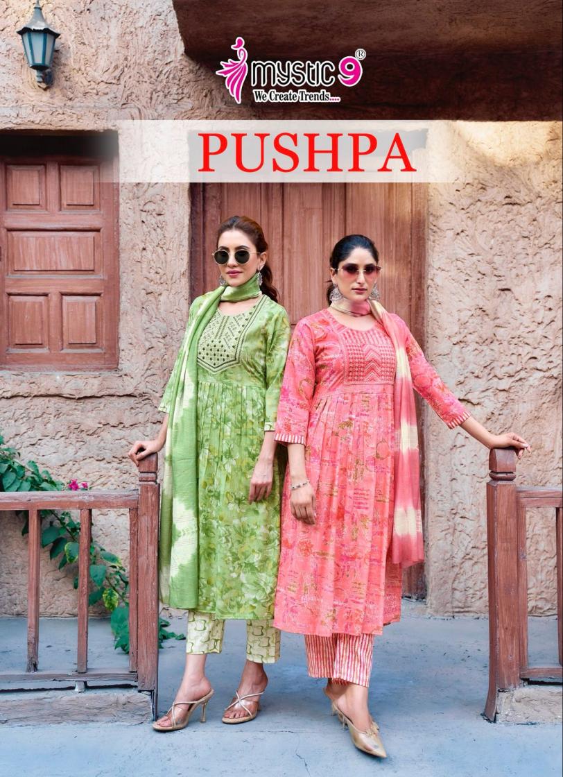PUSHPA VOL 6 BY MYSTIC9  RAYON CAPSULE READYMADE SALWAR KAMEEZ
