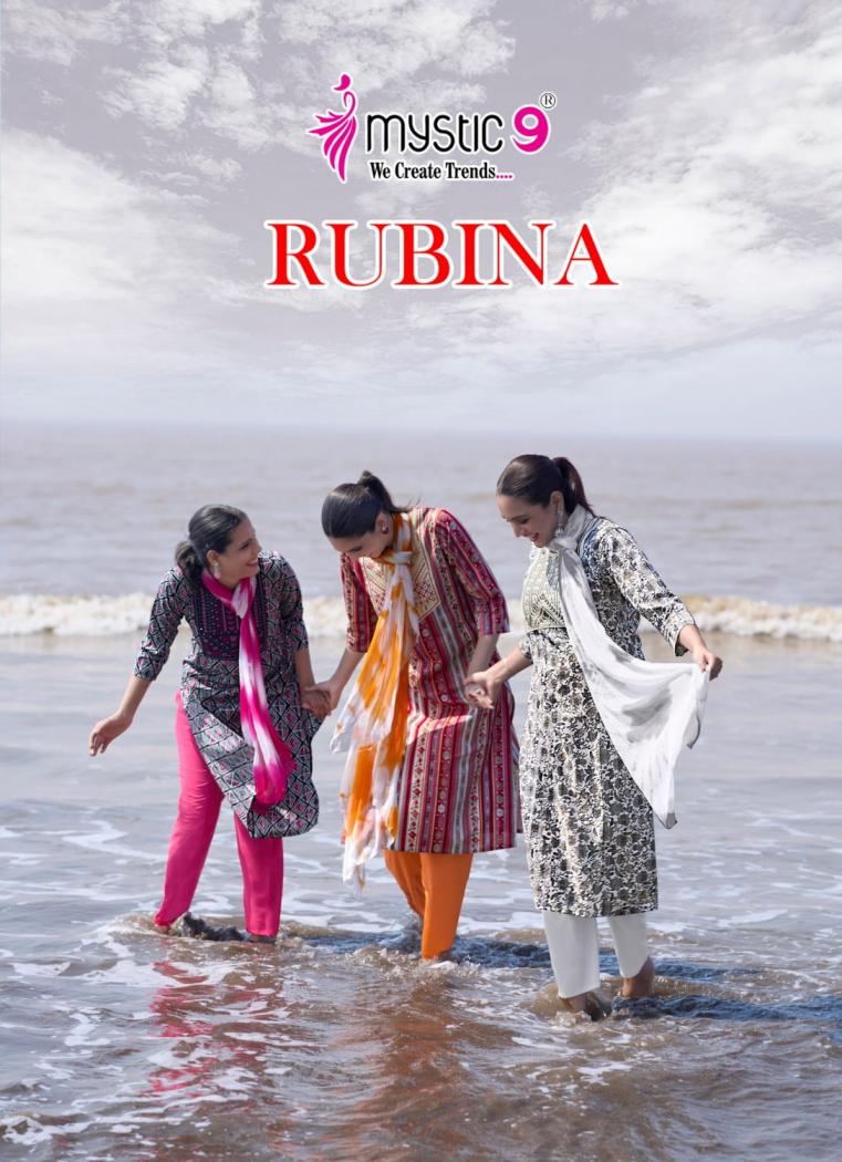 RUBINA VOL 9 BY MYSTIC9 RAYON POPULAR DESIGN 3 PIECE SUIT 