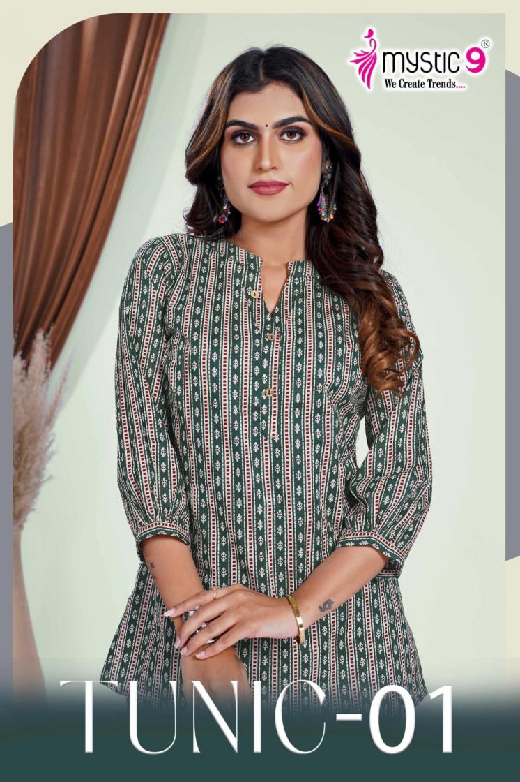tunic vol 1 by mystic9 full stitch cotton cambric western top for girls 