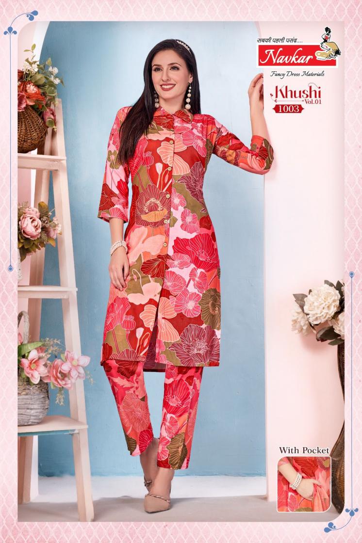 KHUSHI VOL 1 BY NAVKAR UNIQUE FULLY STITCH KURTI WITH PAIR 