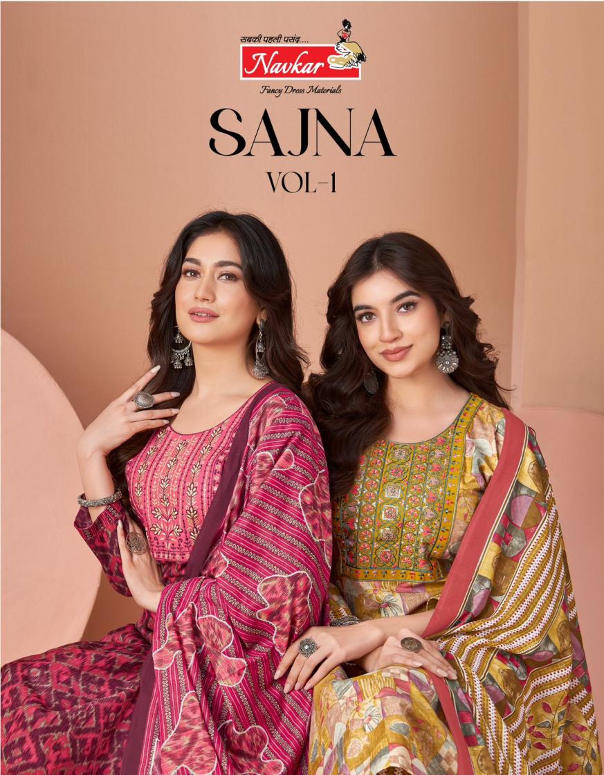 SAJNA VOL 1 BY NAVKAR COTTON PRINT FULL STITCH STYLISH 3PCS DRESS