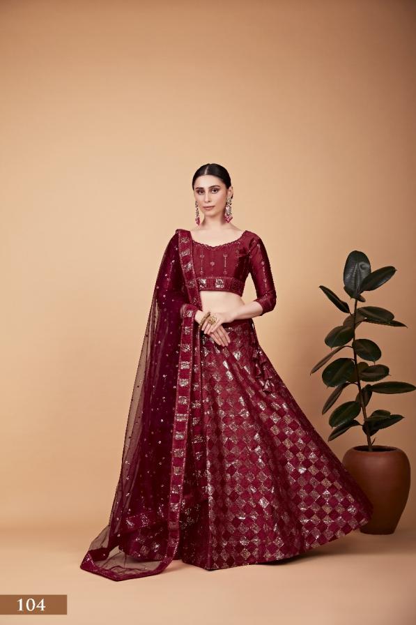 NAYRA VOL 1 104 PRETTY BOLD RED COLOURED LEHENGA WITH BLOUSE AND DUPATTA 