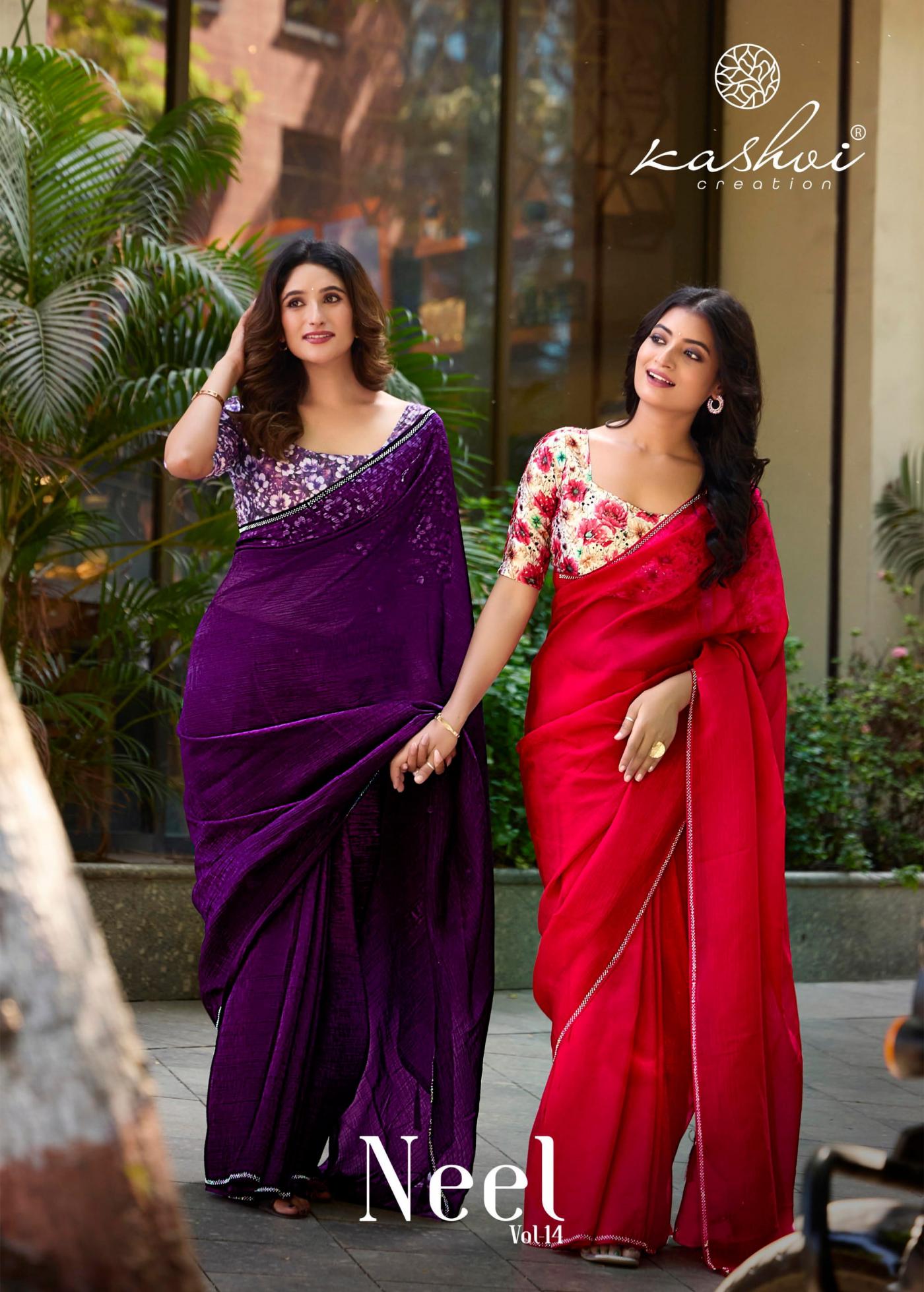 KASHVI CREATION NEEL VOL 14 MONO SATIN BEST SAREE ONLINE 