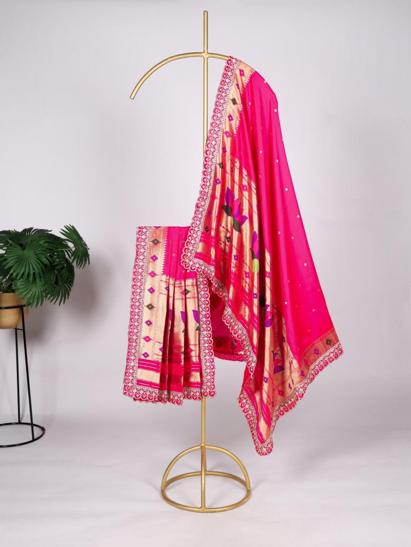 nnk4006 jacquard silk weaving zari classic pathani dupatta exports 