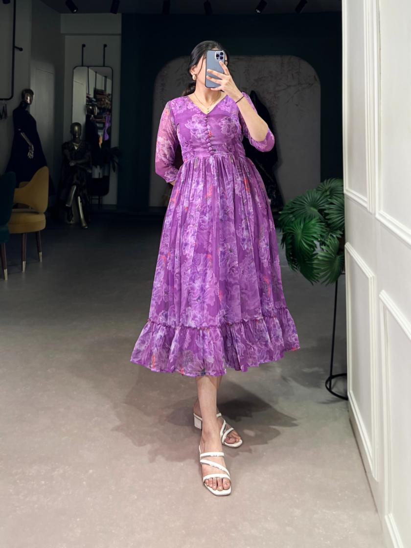 nnk4510 full stitch georgette floral printed stylish long gown online 