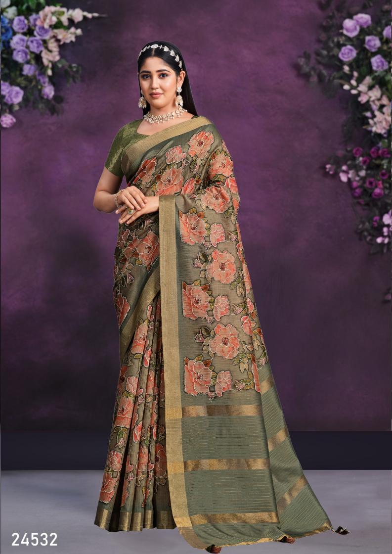 MAHOTSAV NORITA 24500 B SERIES LUXURIOUS TUSSAR SILK SAREES FOR WOMEN