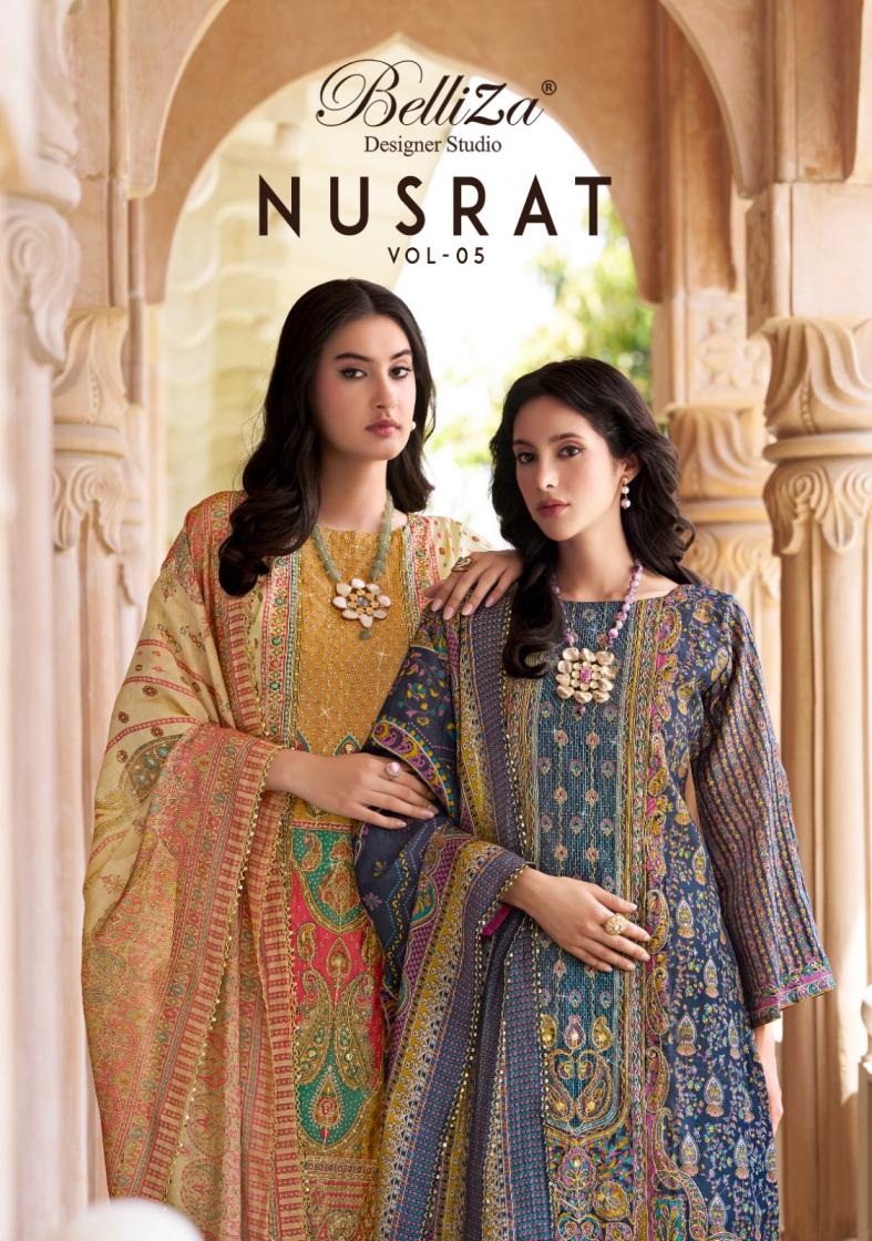 BELLIZA DESIGNER NUSRAT VOL 5 READYMADE MODAL VISCOSE  PLUS SIZE PAKISTANI DRESS