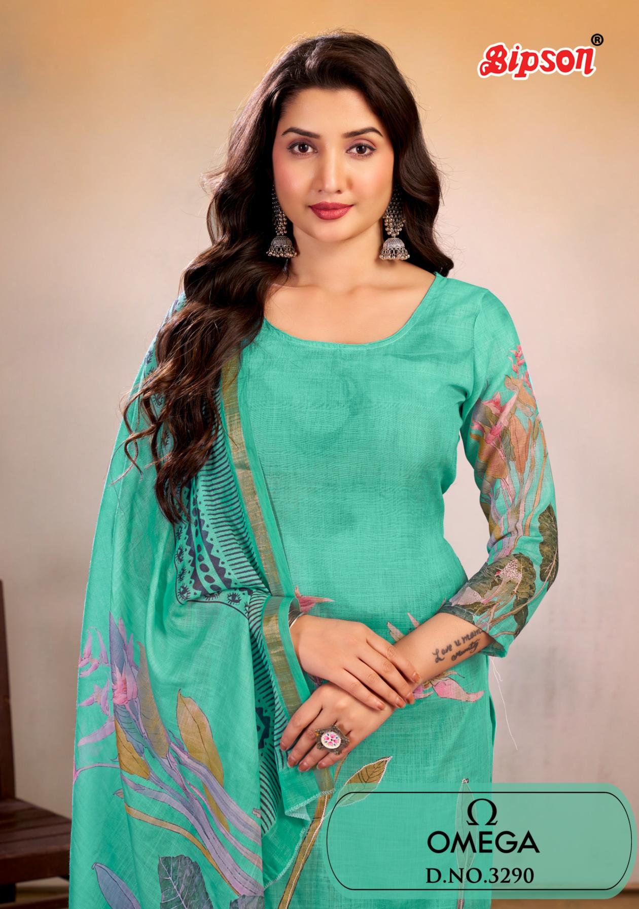 BIPSON PRINTS OMEGA 3290 LINEN PRETTY LOOK FANCY DRESS MATERIALS 