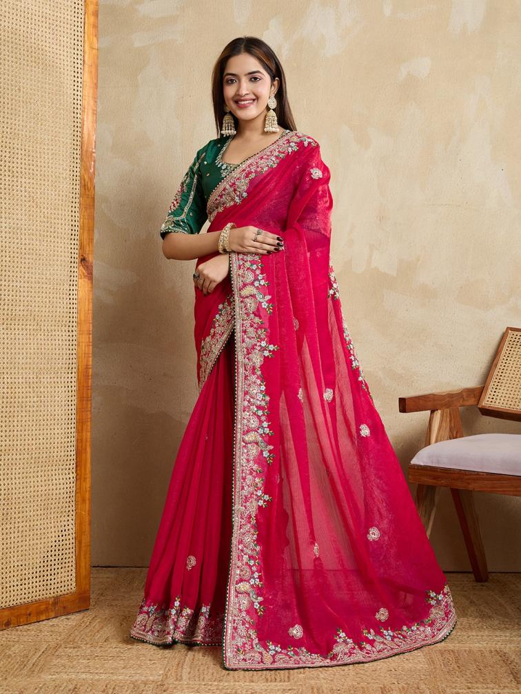 OREVA VOL 1 OCCASION WEAR FRENDY CHIFFON SAREE EXPORTS 