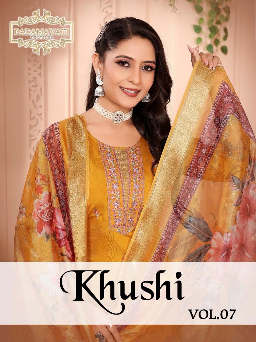 khushi vol 7 by padmavati roman silk elegant style fully stitch ladies suits 