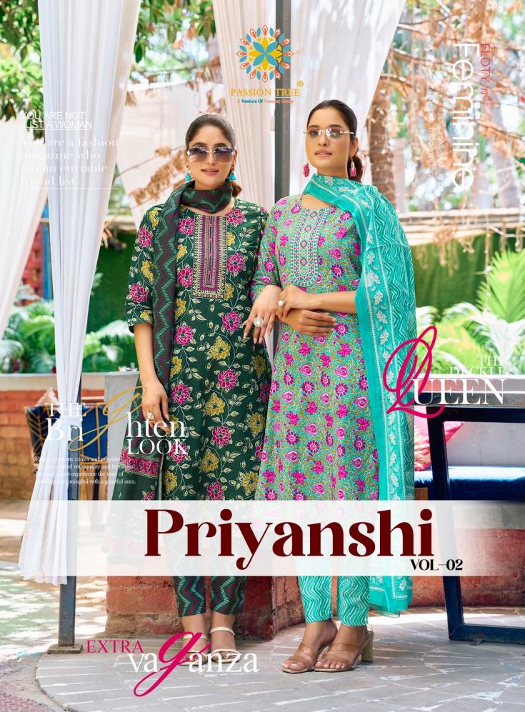 priyanshi vol 2 by passion tree readymade cotton pretty look 3pcs dress